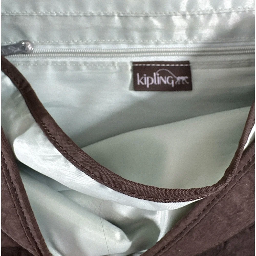 Kipling‎ Messenger Bag Nylon Charcoal Adjustable Strap Pockets Expandable